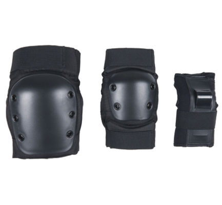 Black Roller Skating Pads Knee Elbow Pads Wrist Guards Six Pack Set